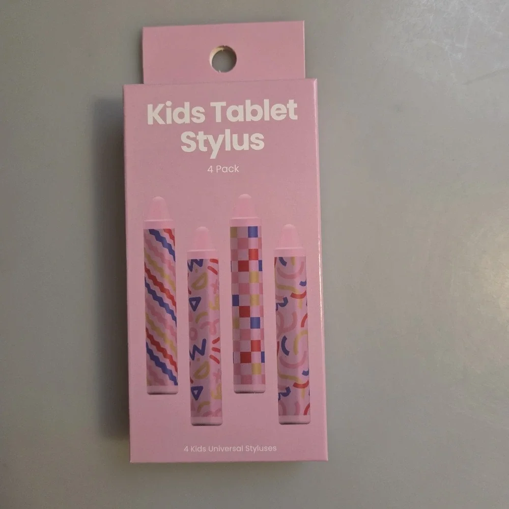 Kids Crayon Style Universal Tablet Stylus - 4 Pack Pink. Brand New In Box.